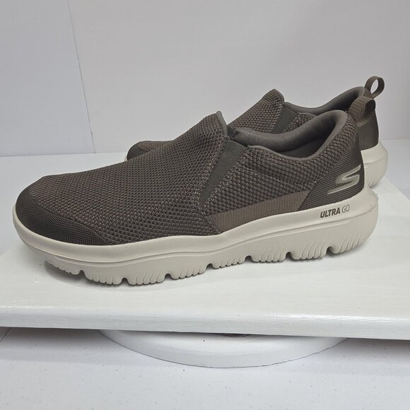 Skechers GOwalk Shoes Mens Size 12 Khaki Brown Slip On Walking ULTRA GO 54738 - Picture 4 of 10